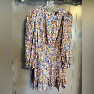 Nobody’s child purple/yellow floral print long sleeve dress